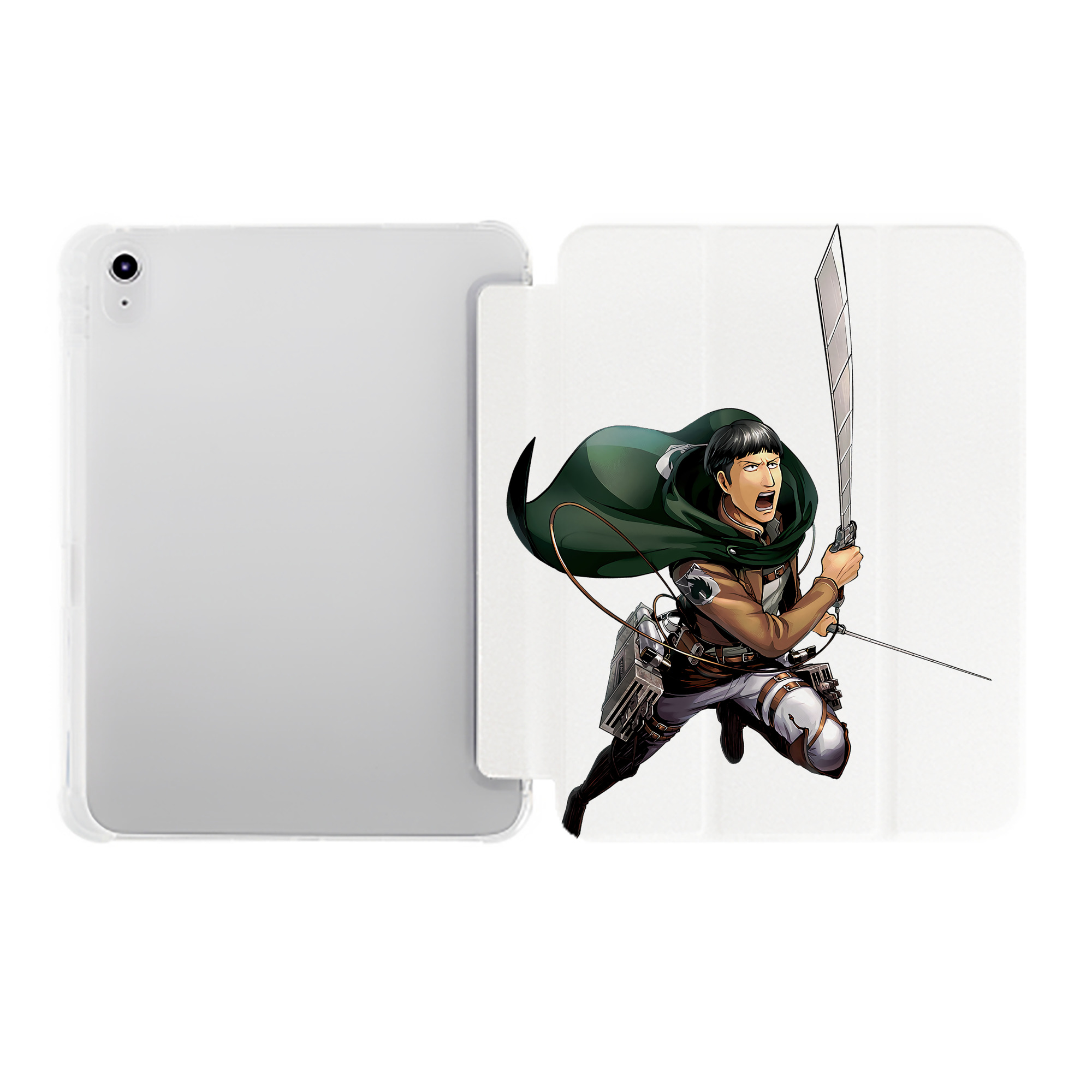 （画像用） 進撃の巨人 Attack on Titan IPad ケース ペン収納付き 三つ折りスタンド PUレザー×シリコン 対応機種9.5/10.5/10.9インチ